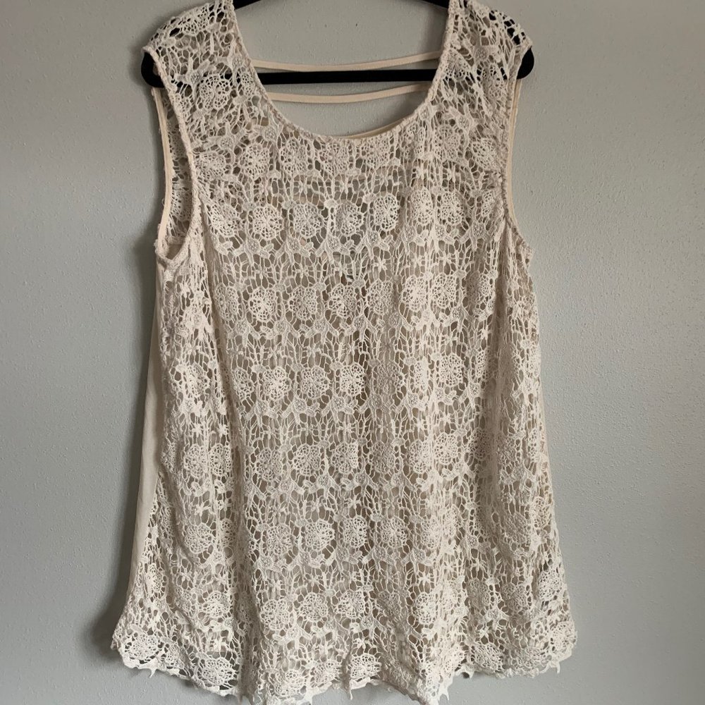 Crochet Lace Cage-back Tank
